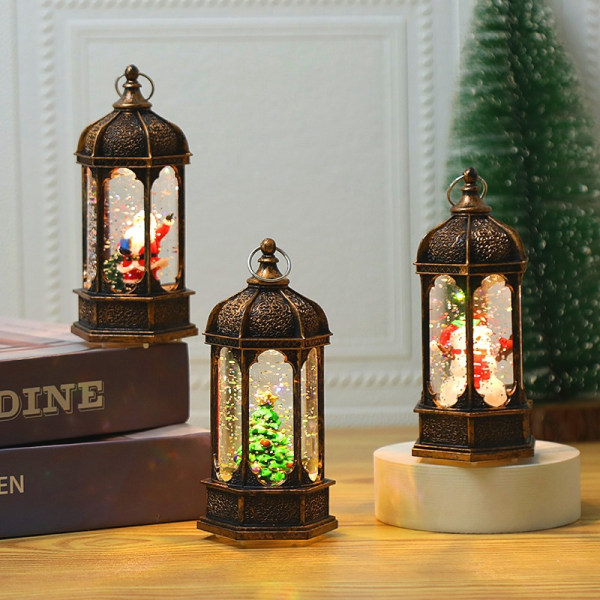 3 stk. juleheksagonvindlampe for innendørs vanninjeksjon