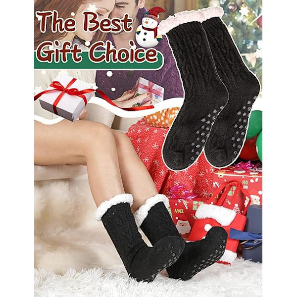 Damtofflor Fluffiga Sockor Fuzzy Mysiga Stuga Varma Vinter Mjuka Tjocka