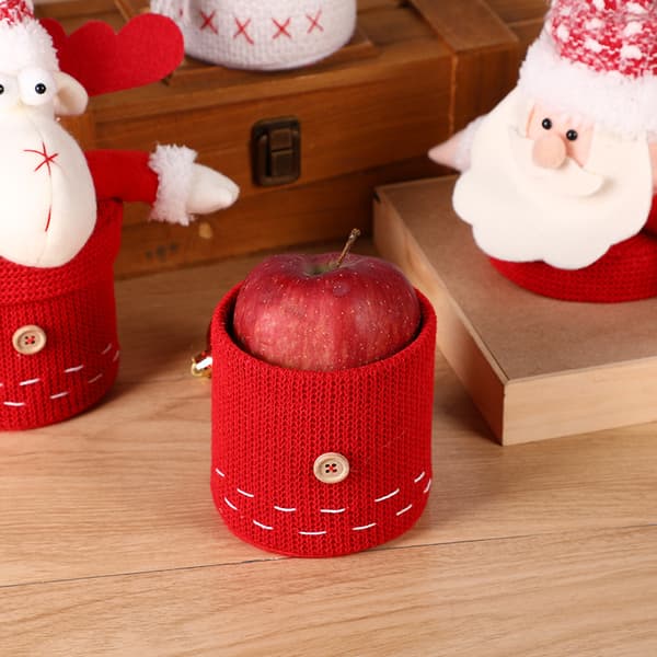 3 julserie Apple-låda kreativ stickning tomte snögubbe C