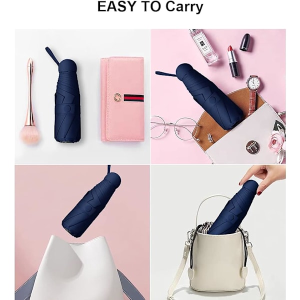 Mini Vindtæt Foldbar Rejse Paraply, Sol & Regn Paraplyer, Com