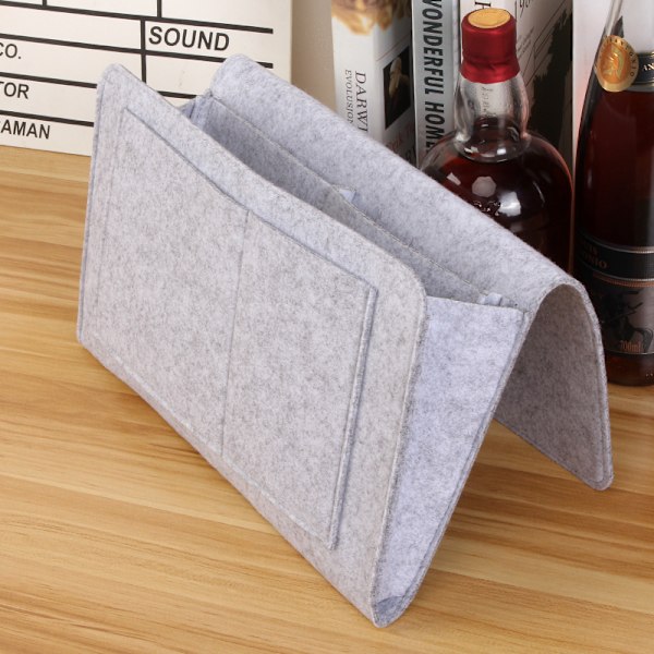 Sengside Felt Opbevaringspose Med Lommer Seng Sofa Skrivebord Hængende Organiser