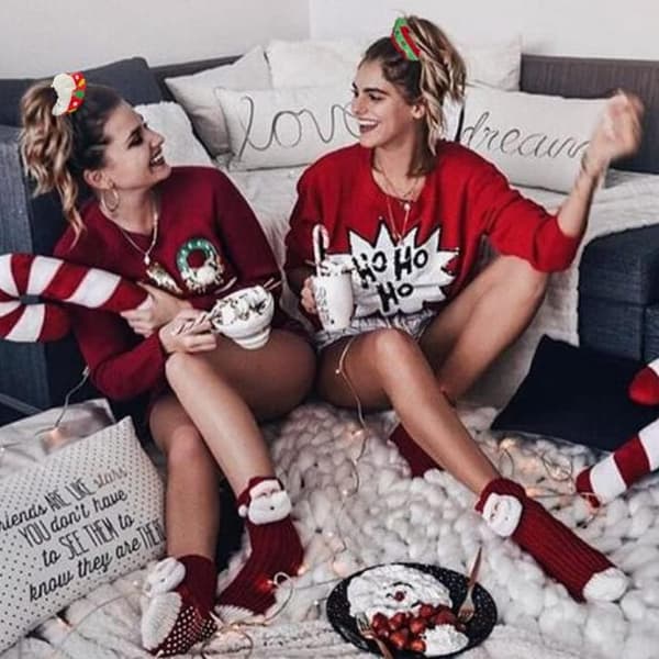 Set med 3 julscrunchies Elastiska hårband för kvinnor DXGHC