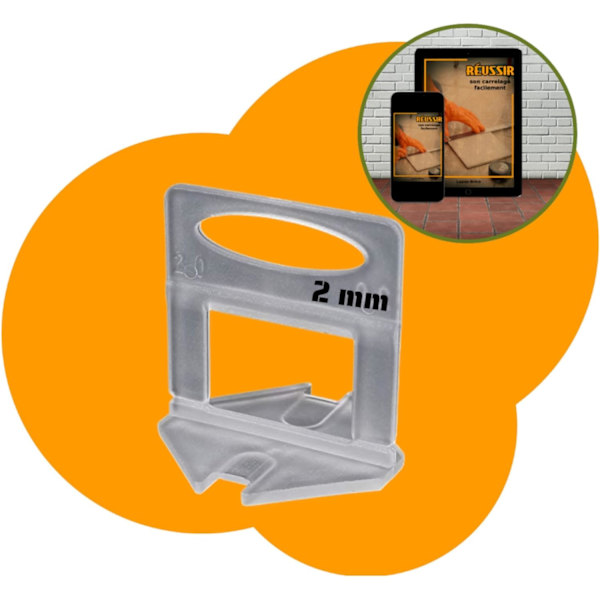 Gjenbrukbare 2 mm selvnivellerende flisavstandsholdere 300 stk + Veiledning for legging
