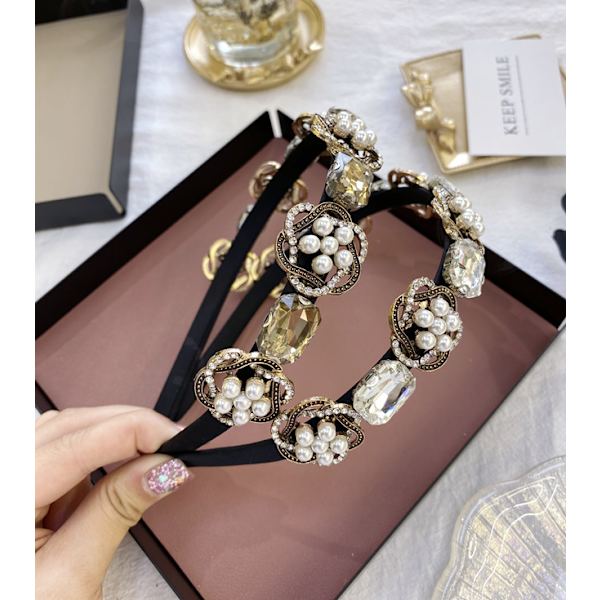 Dame Baroque Krystal Rhinestone Pandebånd Juveleret Hårbånd Tilbehør