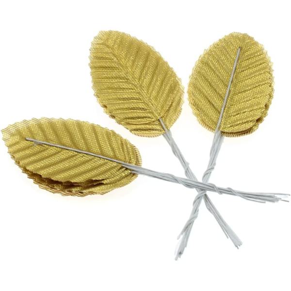 100 st Guld Konstgjorda Blad Simuleringsblad DIY Bankett Bröllop