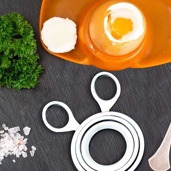 2-delt æghakker i rustfrit stål - æghakker til kiks