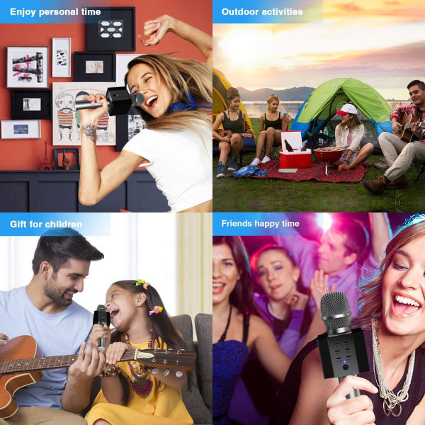 Trådlös Bluetooth Karaoke Mikrofon, 10W Större Volym, Mer Bas