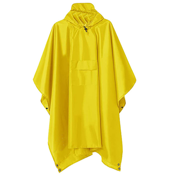 Kevyt, vedenpitävä, uudelleenkäytettävä ja hengittävä ponchokuori hupulla