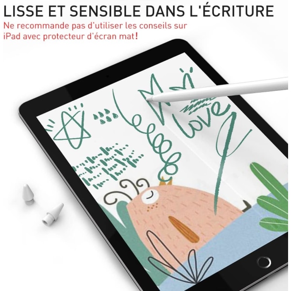 Pennor för Apple Pencil 2 & 1 Generation, 3-pack med hög känslighet