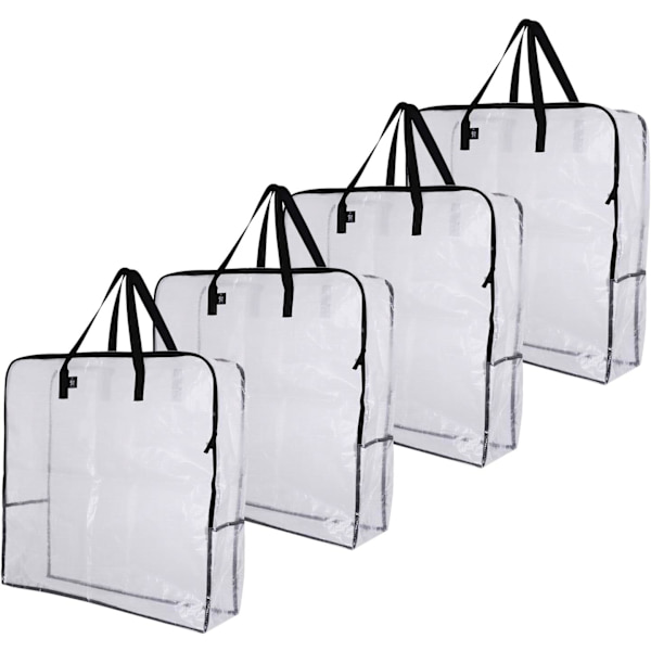 4-pack Överstora Transparenta Förvaringsväskor för College, Flyttning, etc.