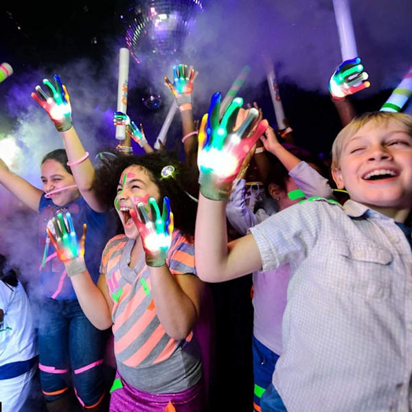 LED-Handskar för Barn och Vuxna, Blinkande LED-Fingerglödhandskar med 6 Mönster