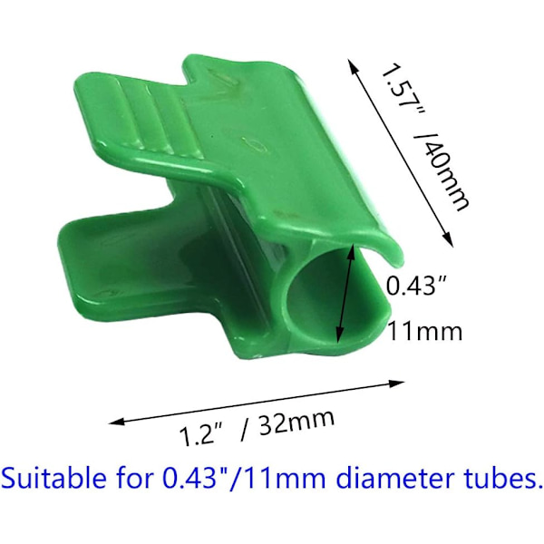 Sett med 24 klips for drivhusrør med diameter 11 til 12 mm