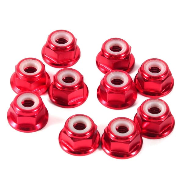 Självläckande Hex-muttrar, 10 st M4 Nylon Flänsade Aluminium CNC-mutter S