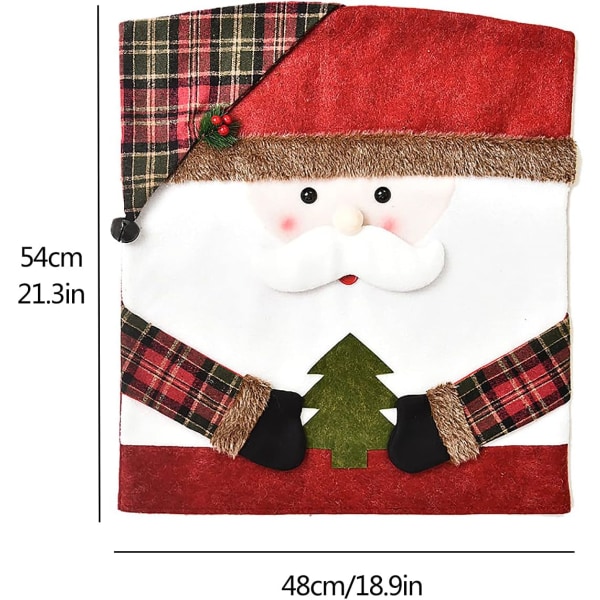 3 stycken julstolsryggskydd för matsal, tomte