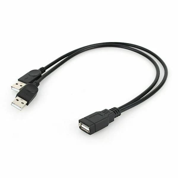 USB 2.0 Hunn til 2 Dobbel USB Hann Strømadapter Y-Splitter Kabelkontakt