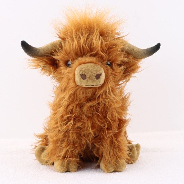 28cm Scottish Highland cow plush toy cute simulation long hair co