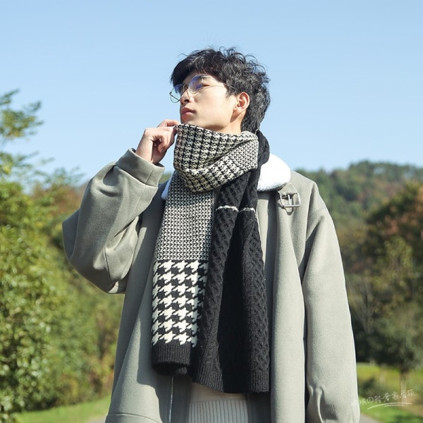 Men's Winter Versatile Scarf Thickened Boys' Neck