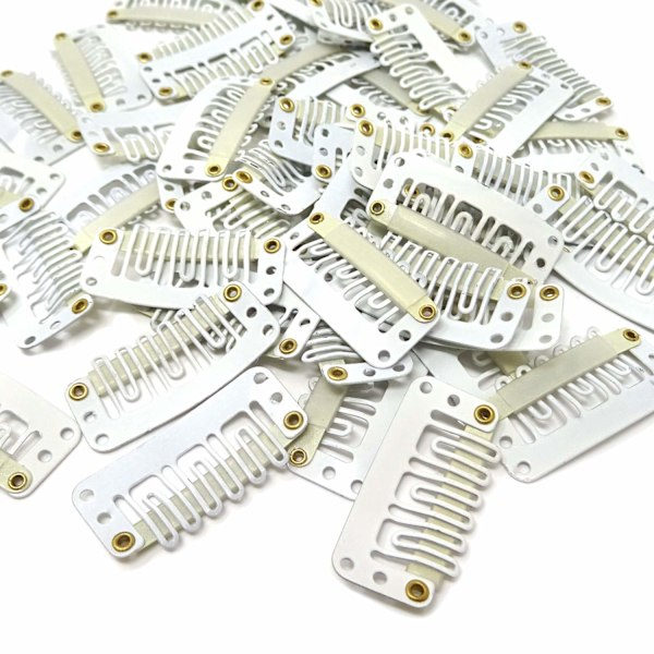 50 STK U-formede klips med 6 tenner for hårforlengelser - 3,3 cm/1,3 DXGHC