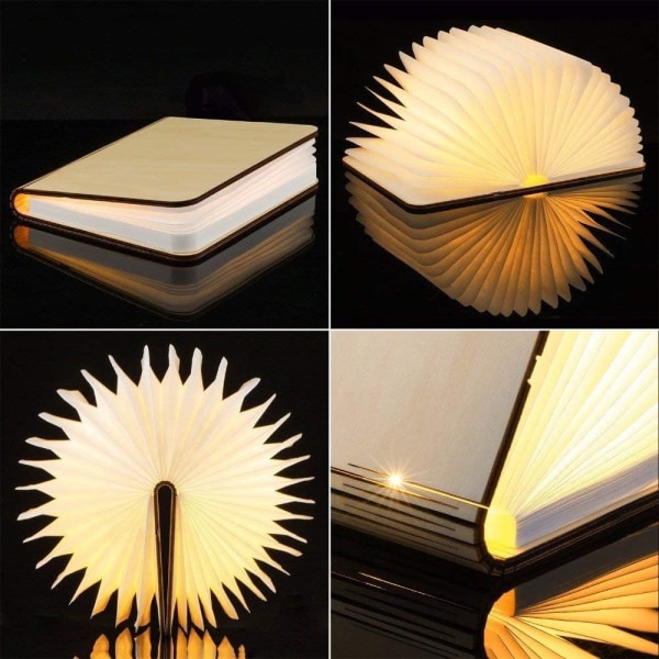 Boklampor i trä, Creative Magnetic Folding Book Lights för Chr