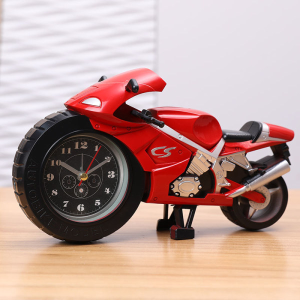 Tecknad väckarklocka kreativ motorcykel leksak klocka barn bil