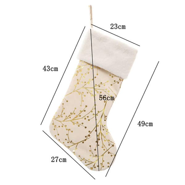 Blommönster, plysch julstrumpor, dekoration, DXGHC