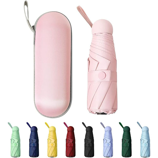 Mini Vindtæt Foldbar Rejse Paraply, Sol & Regn Paraplyer, Com