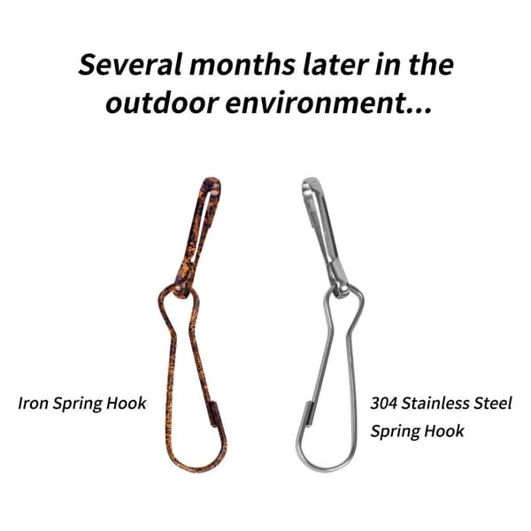100 stk. 304 rustfrit stål metal fjederkrog, anti-rust kabel