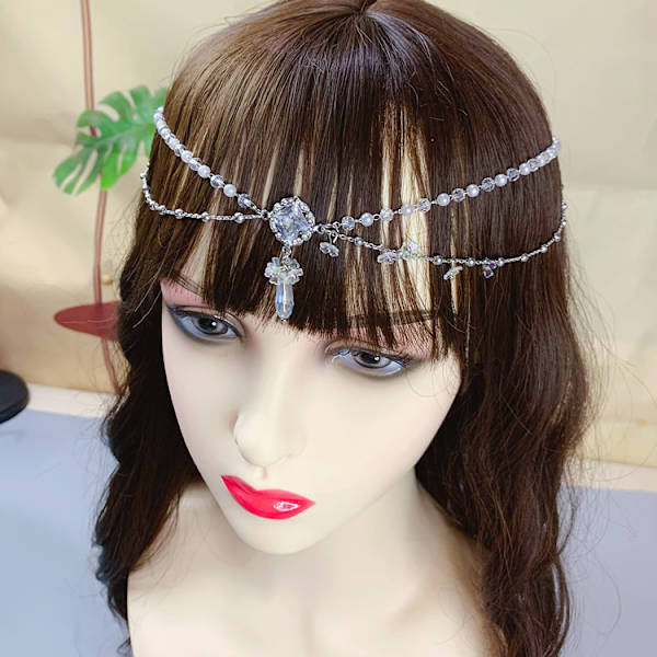 Antikt Prinsesspärla Kristallhalsband Kvinna Retro Accessoarer