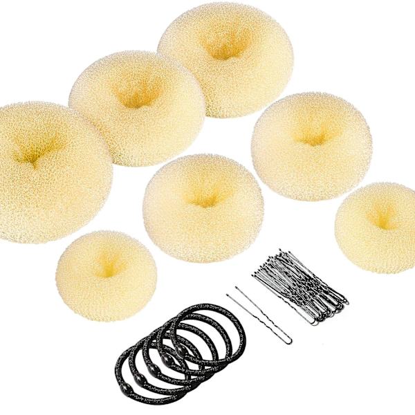 Donut Bun Maker, Bun Maker Ring Bun Maker Set med 5 band och 1