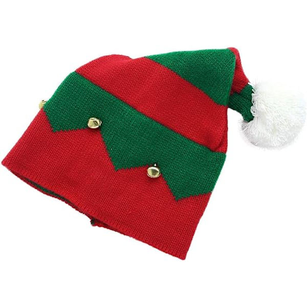 Julklappsmössa för barn Stickad jultomtemössa med P DXGHC