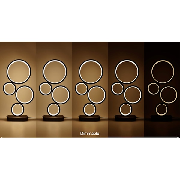 4-sirkel Dimbar LED Bordlampe, Moderne Rund Lampe, Unikt Design