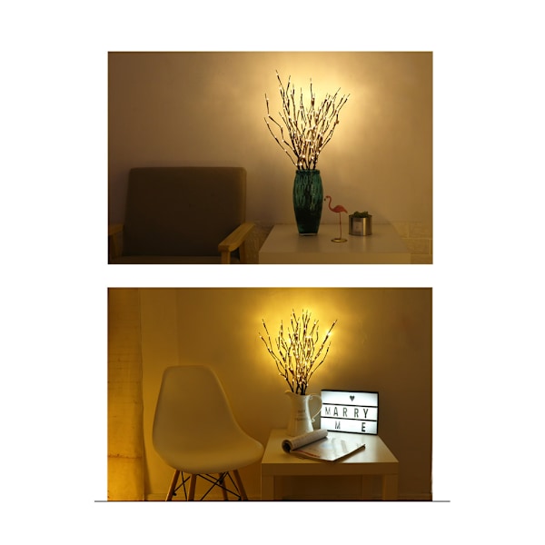 Valkoiset LED-simulaatiopuun oksavalot Jouluhuoneen ja makuuhuoneen sisustukseen