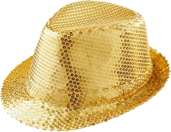 Filt hatt med glitter, guld, för temafester eller karneval, Del