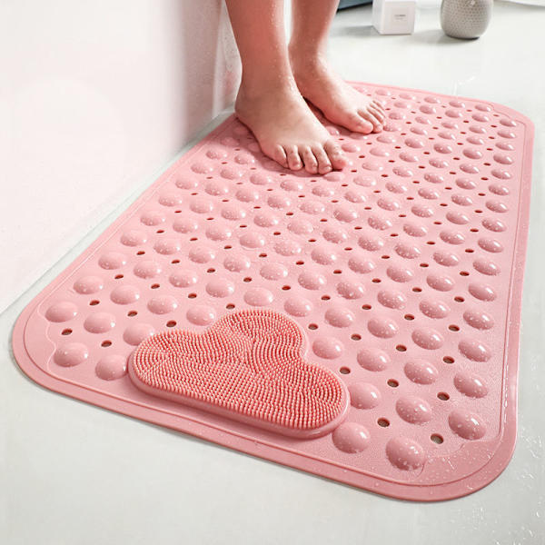 （Pink）Antislip, skimmelresistent, superlang maskinvaskbar måtte