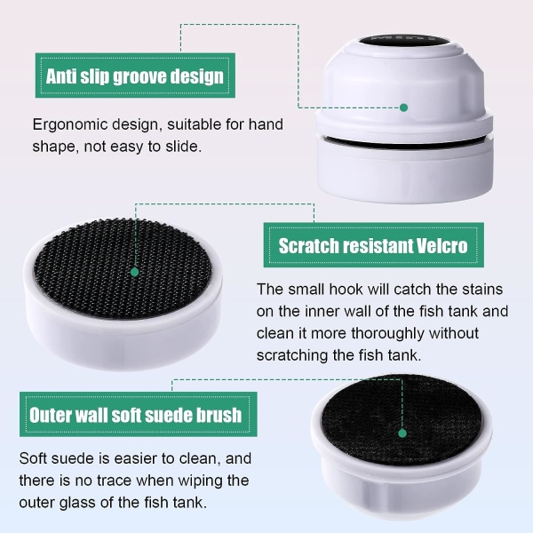 2 stk Små Mini Magnetiske Børster Akvariumbørste Algerfjerning