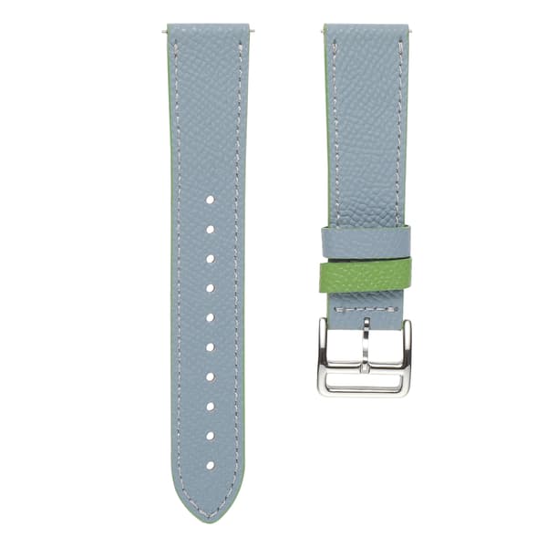 （Blå）Passer til Galaxy Watch 4 twill ekte lær LEATHER st