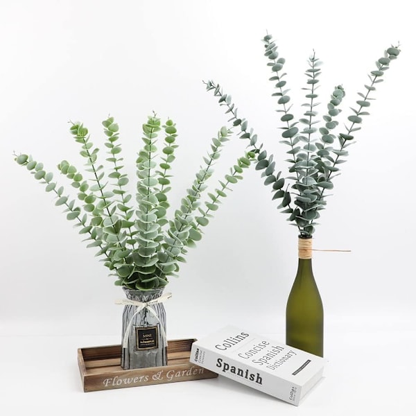 10 stk. Kunstige Eucalyptusgrene, Plastik Eucalyptus Blad DXGHC