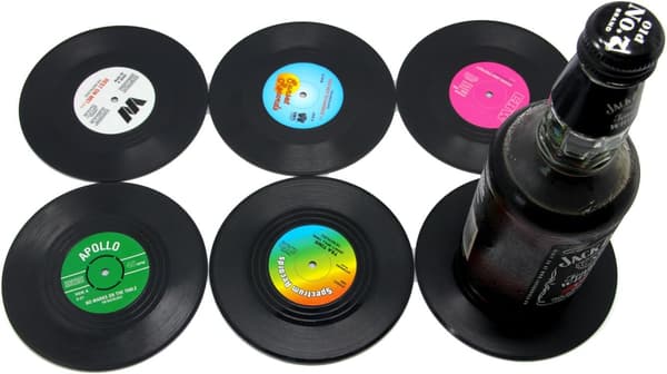 6 stk. Coastere Vinylplate-Skiver for Drikke - Bordplate
