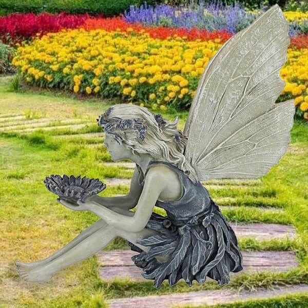 1 Pakke Blomst Fee Statue Engel Have Gudinde Fuglefoder Skulptur