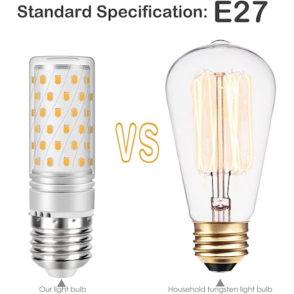 LED-lamput E27 12W 2700K Lämmin valkoinen, vastaa 120 W hehkulamppua