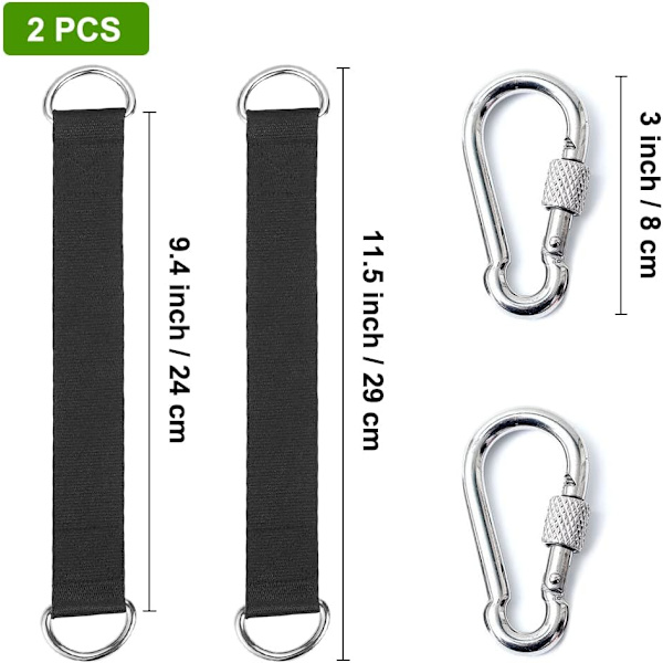 2 stycken trädgungeslingor 29 cm hängmatta slinga trädhängmatta fäste