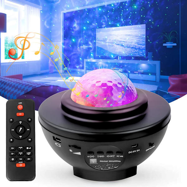 LED-tähtiprojektor Galaxy Light Bluetooth-yövalo 21 tilaa
