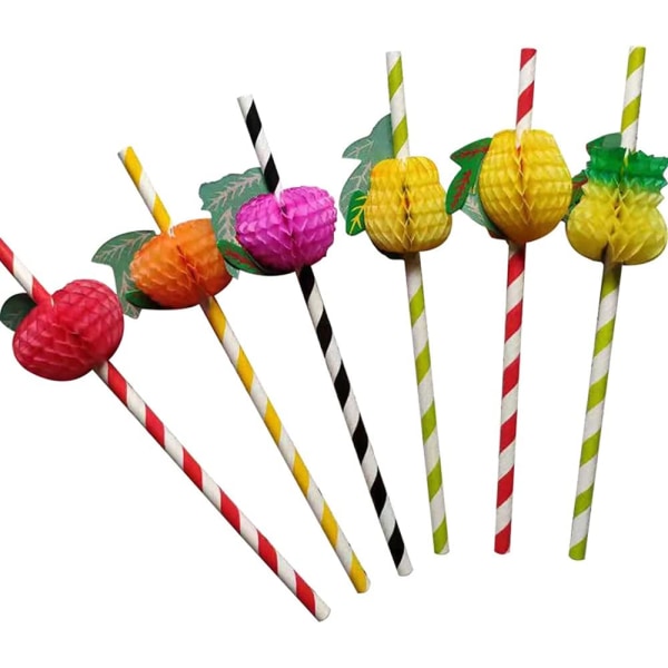 Cocktail Straws,50 Pieces Cocktail Straws,3D Pineapple Drinkin