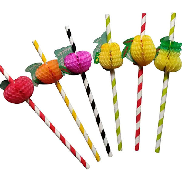Cocktailsugrör, 50 stycken Cocktailsugrör, 3D Ananas Dricksugrör