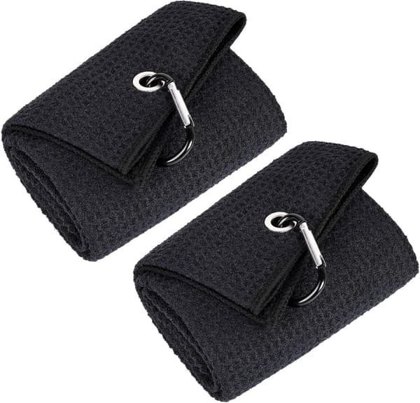 Tri-Fold Golfhandduk - Premium Mikrofibertyg - Präglad Mönster