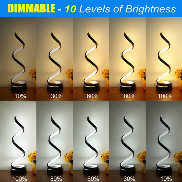 LED bordlampe, moderne minimalistisk spiral bordlampe