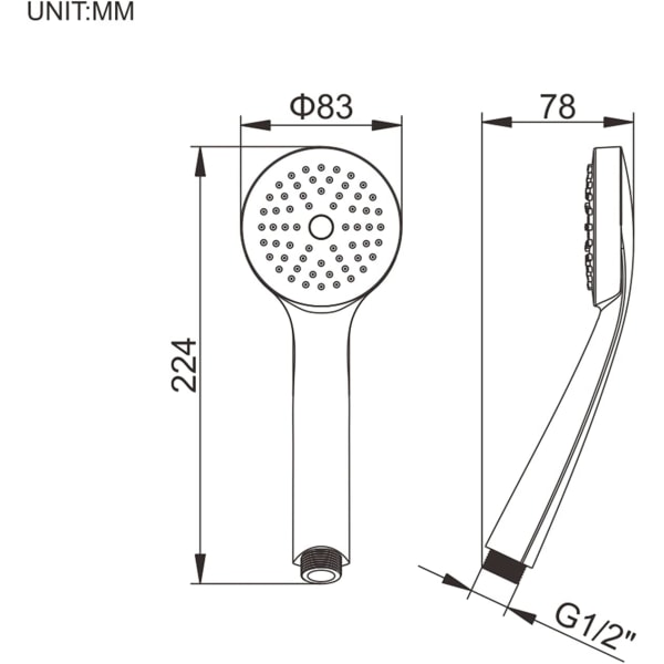 Vandbesparende Brusespand - Universal 1/2\" Håndbruser