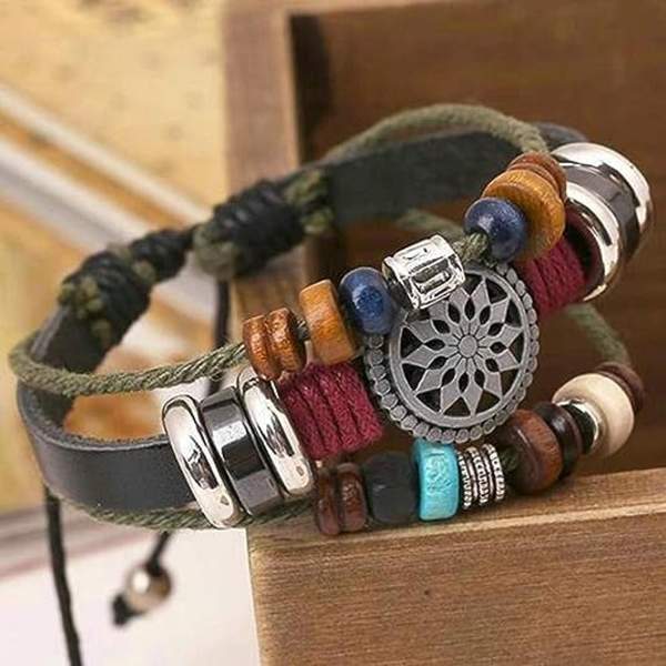 Vintage Bohemia Perle Armbånd, Flerlags Håndvevd Armbånd