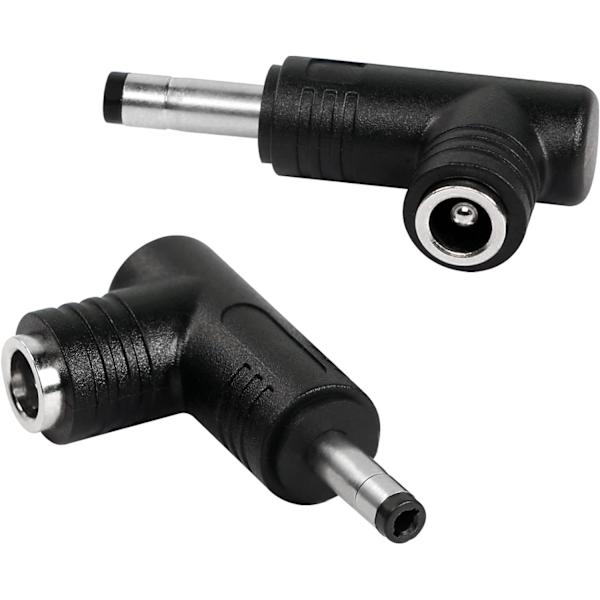 2 stk DC strømforsyningadapter, 90 graders vinkel DC-adapter 4,0 mm x 1,7 DXGHC
