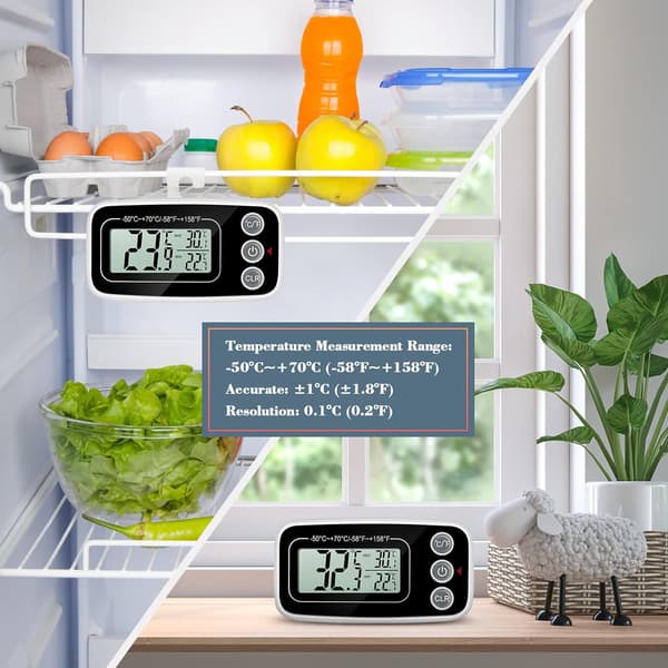 Digital Køleskabs Termometer Temperatur -50°C til 70°C med Krog